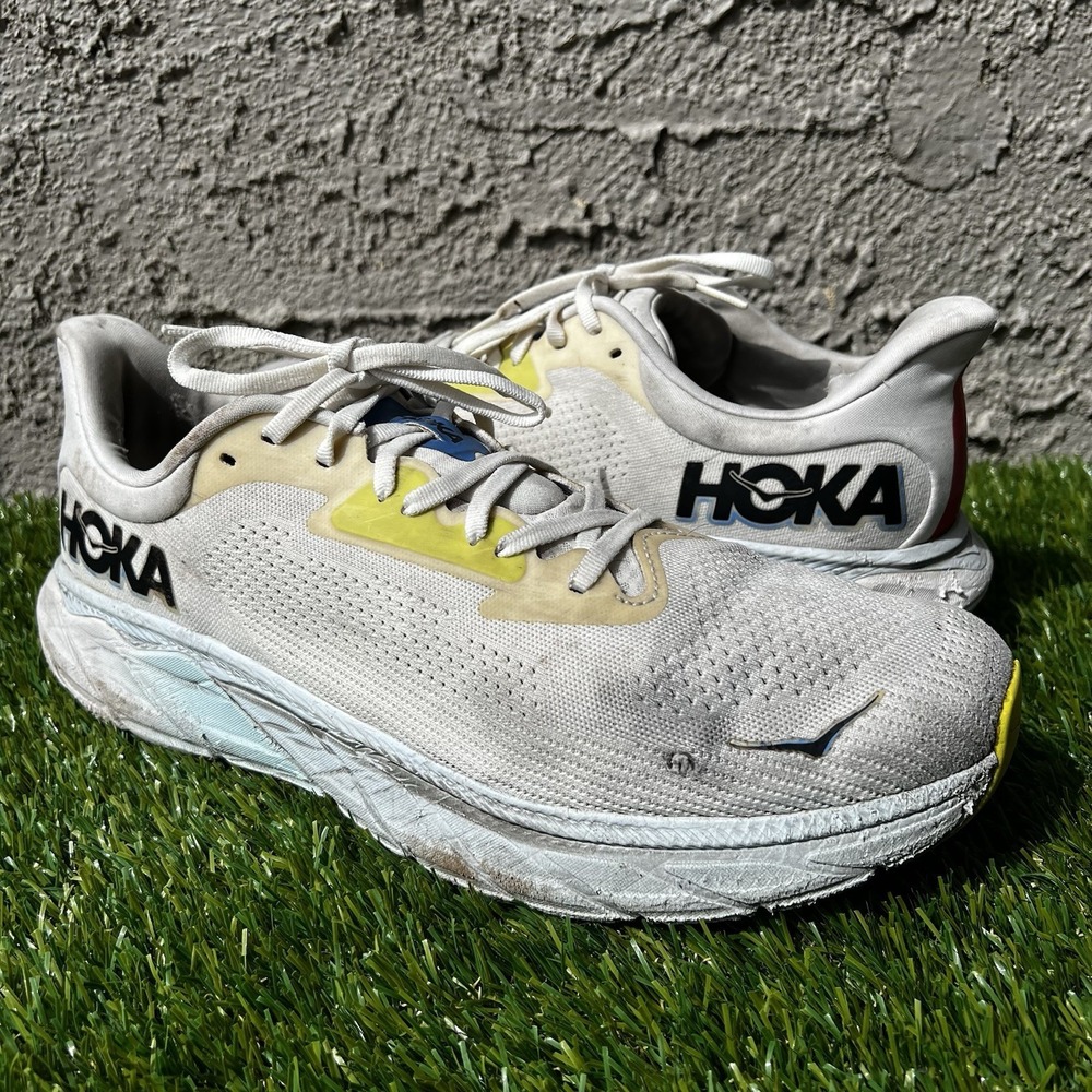 HOKA Shoes Men Size 12 Arahi 7 Blanc De Blanc Virtual Blue No Insoles
